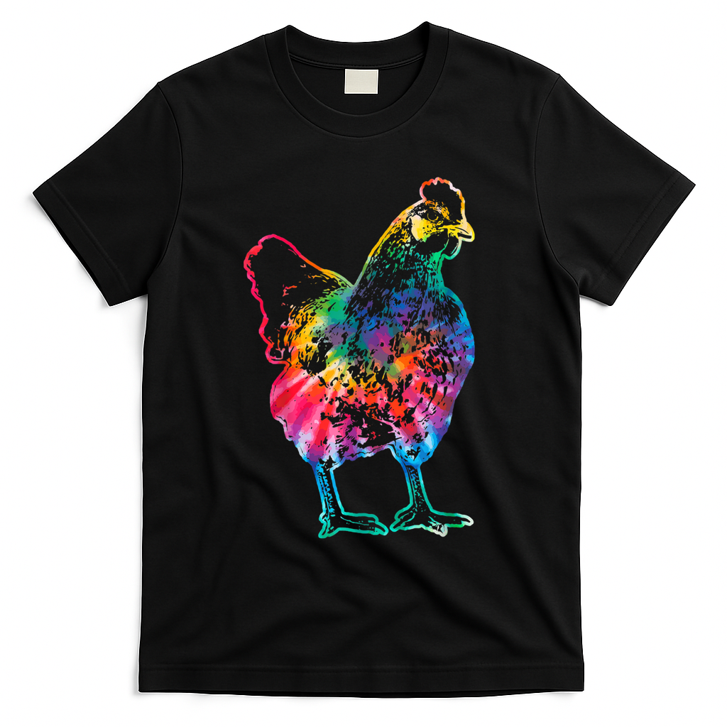 Chicken Tie Dye Hippie Poultry Farmer Farm Vintage Gift T-Shirt