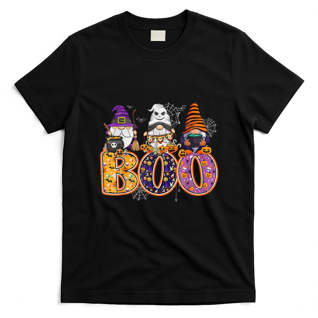 Halloween Shirt - Funny Boo Witch Sipders Pumpkins Happy Halloween Gnome T-Shirt