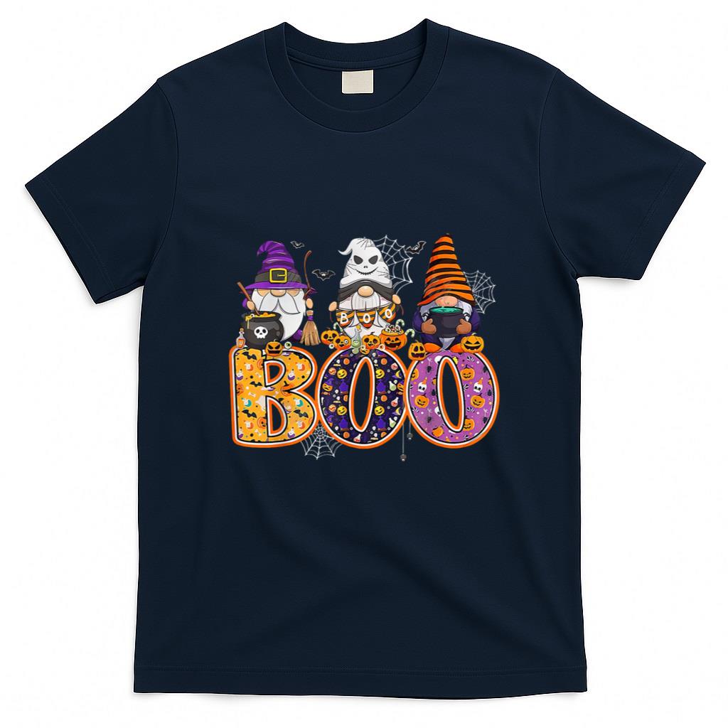 Halloween Shirt - Funny Boo Witch Sipders Pumpkins Happy Halloween Gnome T-Shirt
