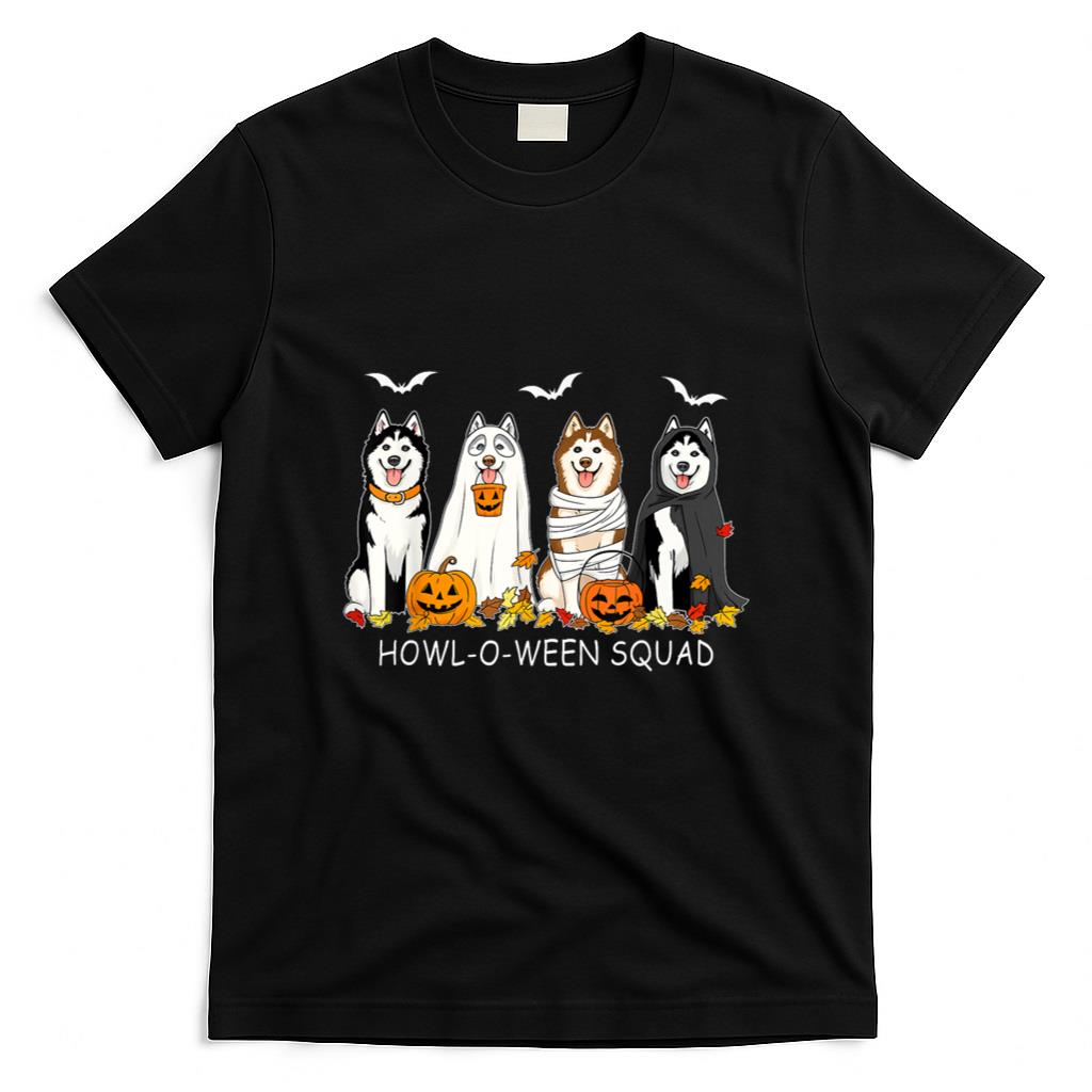 Halloween Shirt - Funny Husky Ghost Dogs Halloween Husky Dog Mom Husky Lover T-Shirt
