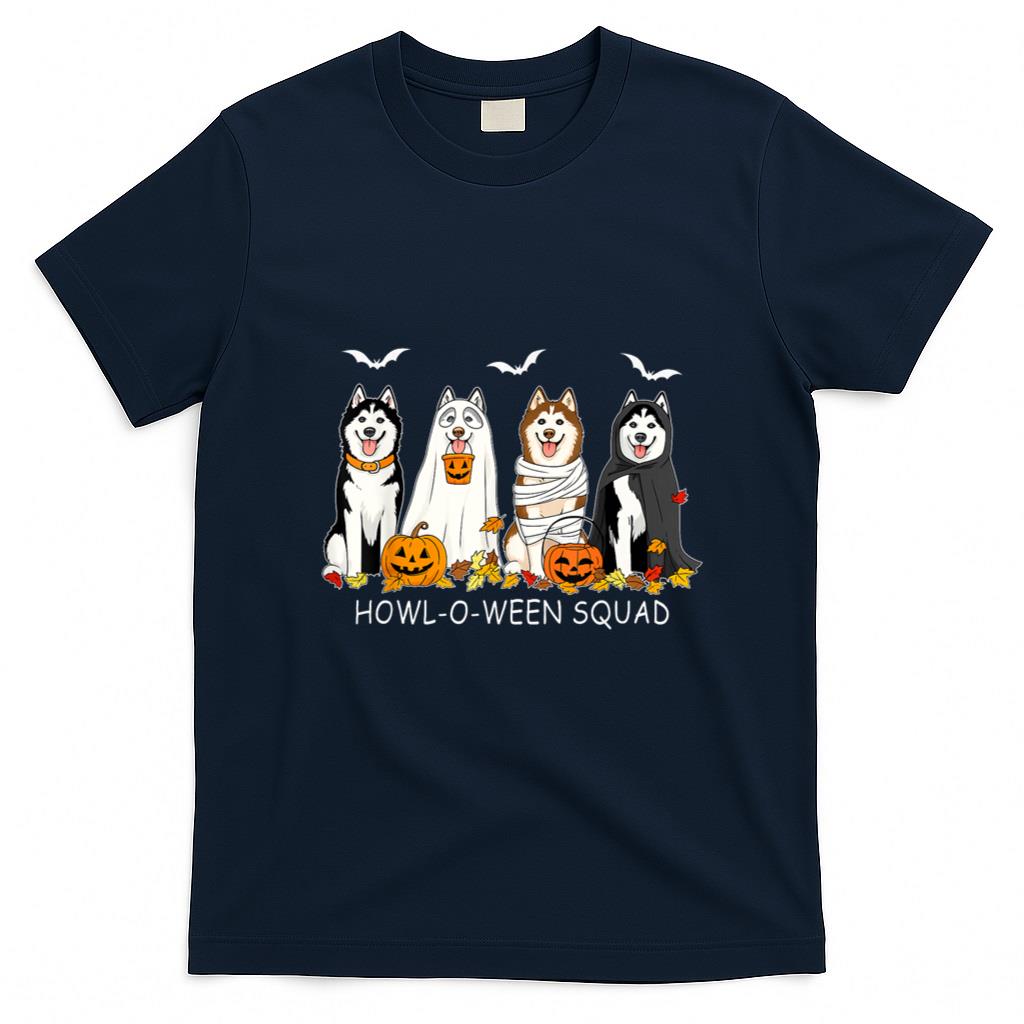 Halloween Shirt - Funny Husky Ghost Dogs Halloween Husky Dog Mom Husky Lover T-Shirt