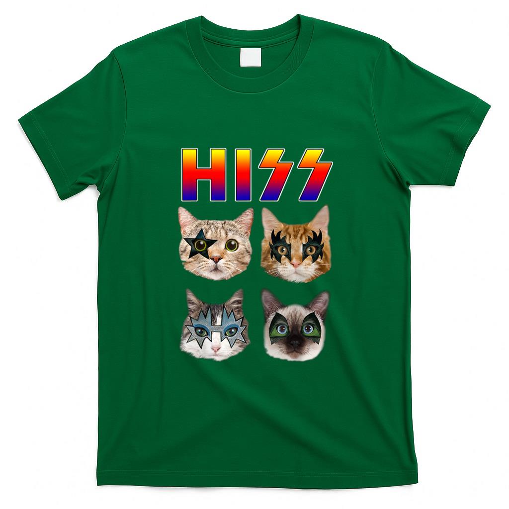 Funny Tees - Hiss Funny Cats Kittens Rock Rockin Short Sleeve T-shirt Gift Tee Pun