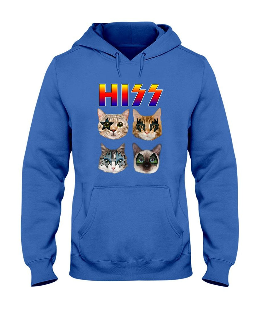 Funny Tees - Hiss Funny Cats Kittens Rock Rockin Short Sleeve T-shirt Gift Tee Pun