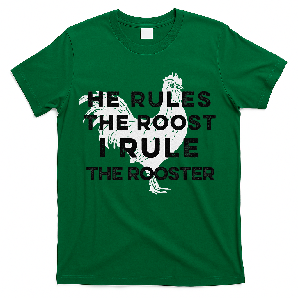 He Rules The Roost I Rule The Rooster Funny Boss Chickens T-Shirt