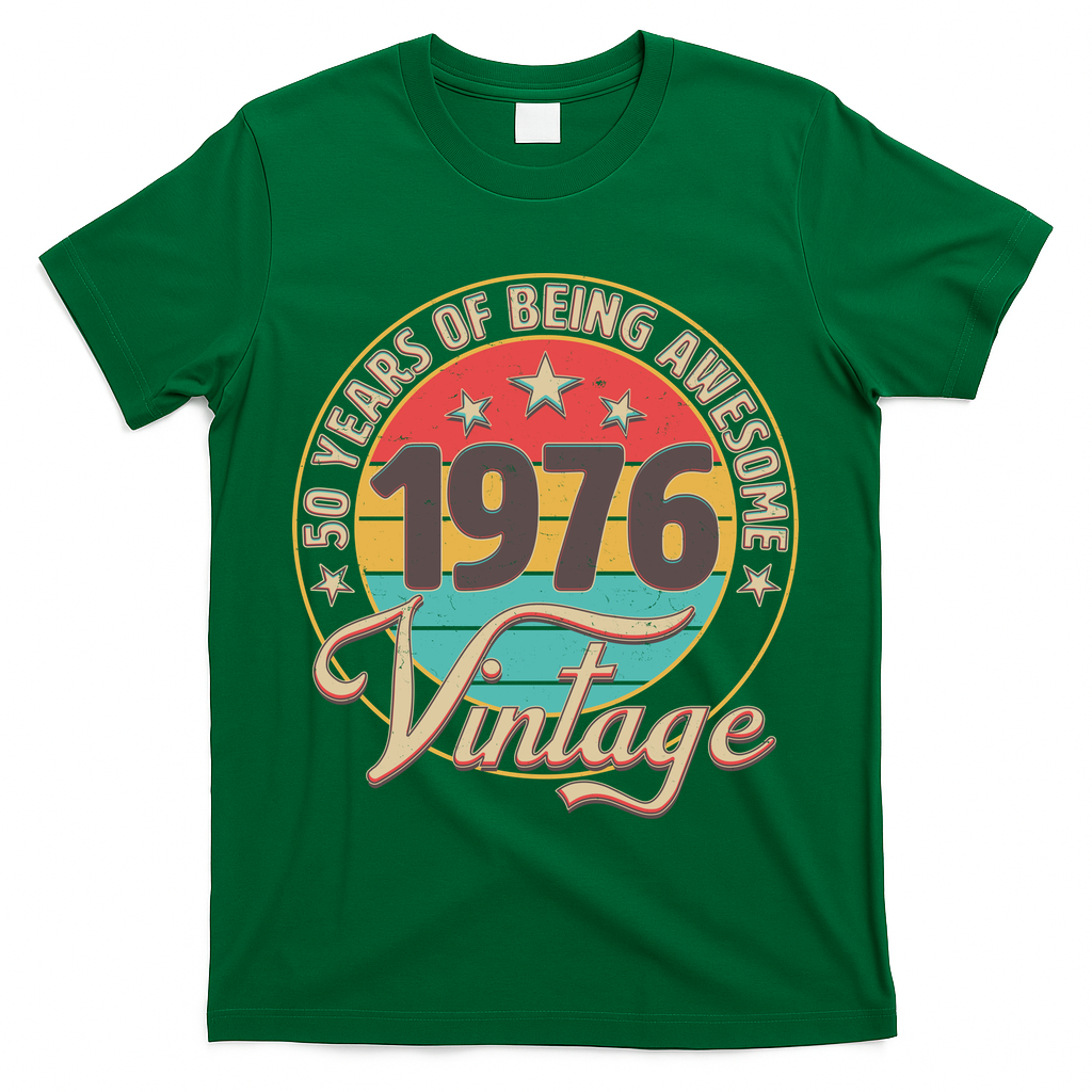 50th Birthday 50 Years Of Being Awesome 1976 Vintage  T-Shirt