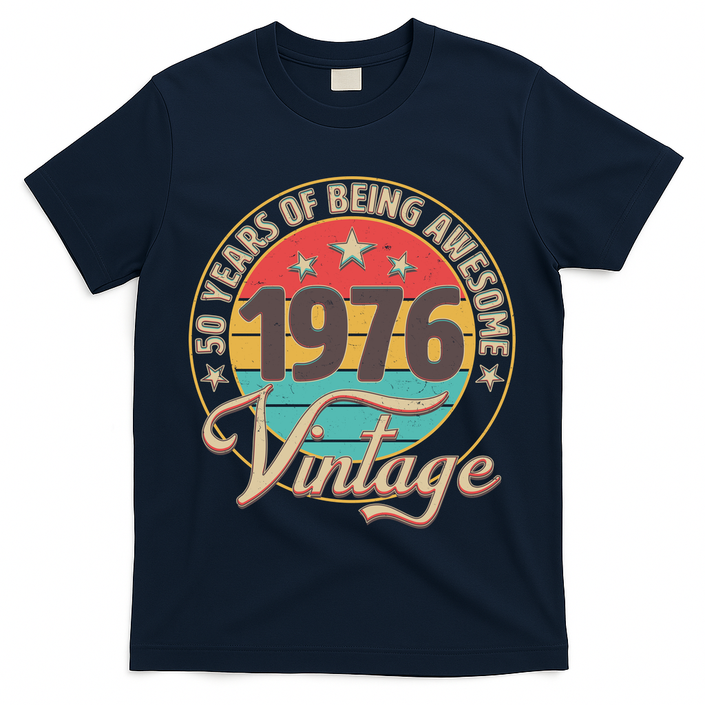 50th Birthday 50 Years Of Being Awesome 1976 Vintage  T-Shirt