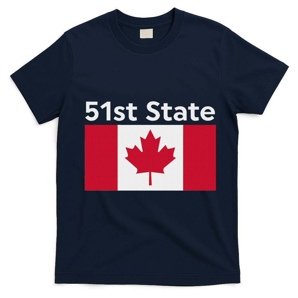 51st State Canada Funny Trump T-Shirt - Navy Blue