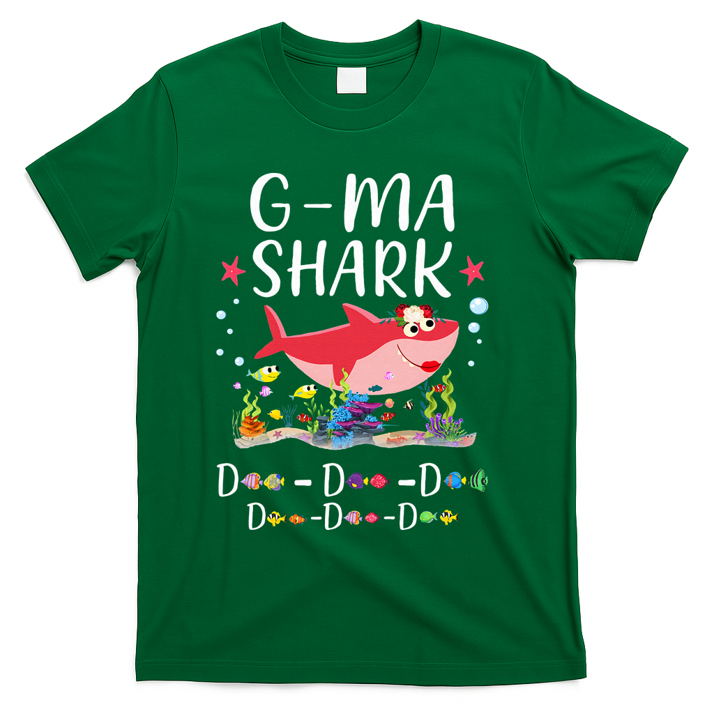 GMa Shark, Funny Mother's Day Floral Gift T-Shirt