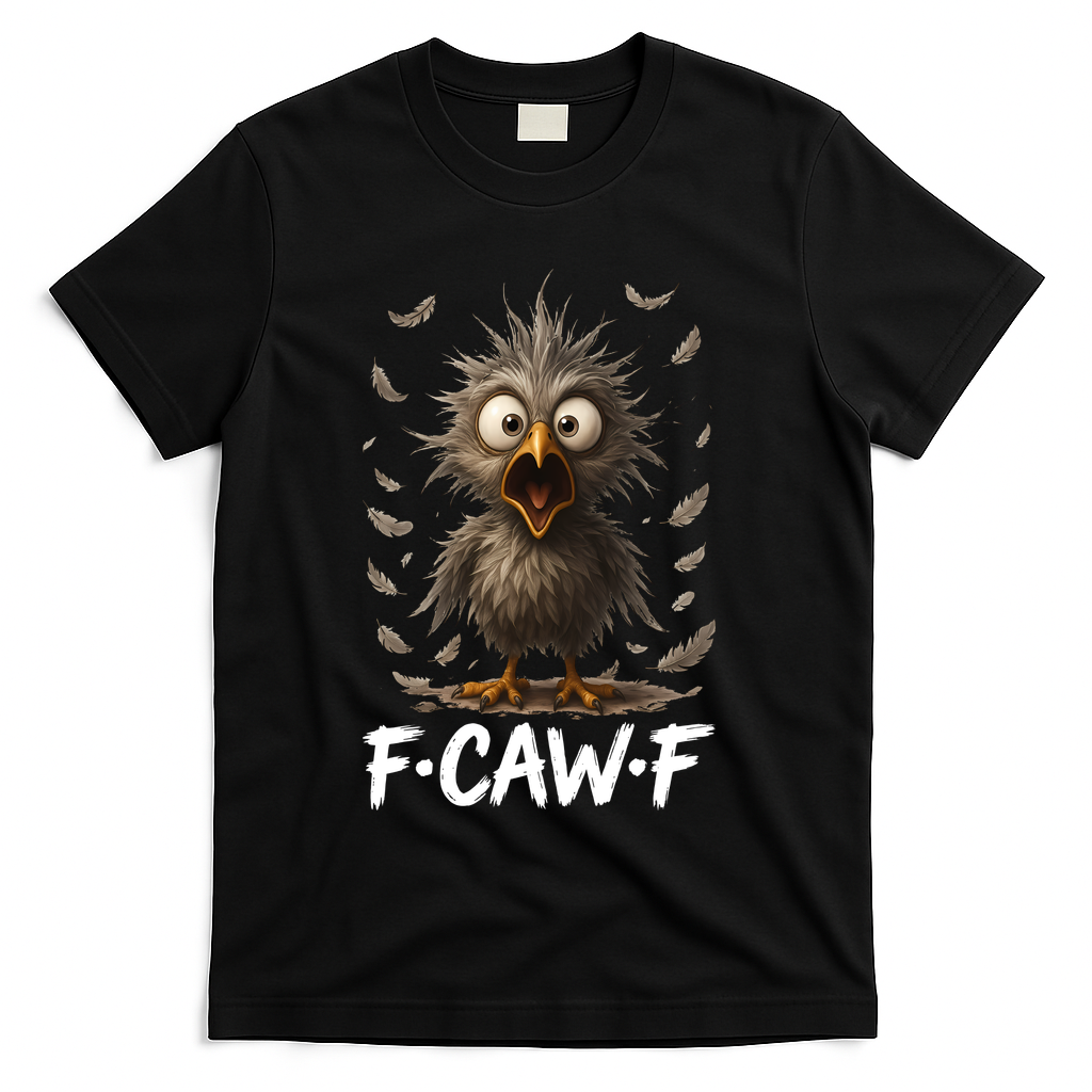 F-Caw-F Messy Baby Chicken Bird Shocked Face Feather Chaos T-Shirt