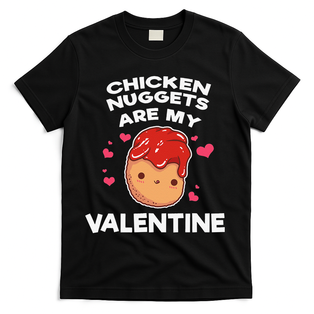 Valentine's Day Chicken Nuggets Funny Nug Food T-Shirt