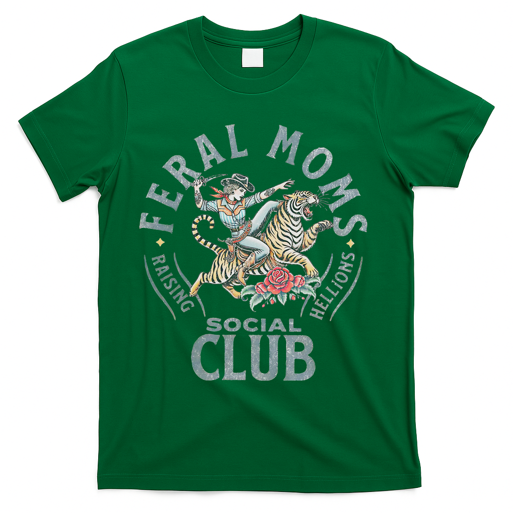 Feral Moms Social Club SomebodyS Feral Wife Mom Life Trendy T-Shirt