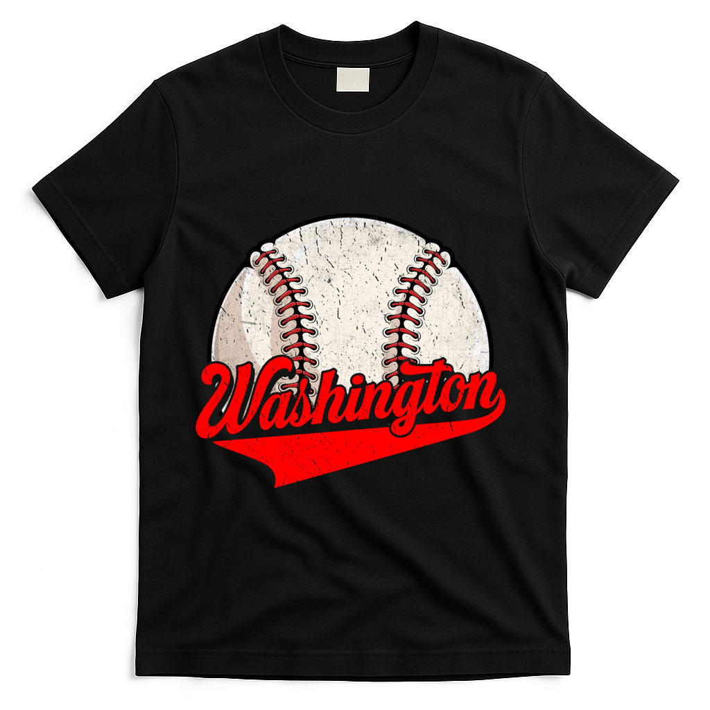 Washington Dc Vintage Baseball Lover Funny Dad Mom Cute Gift T-Shirt