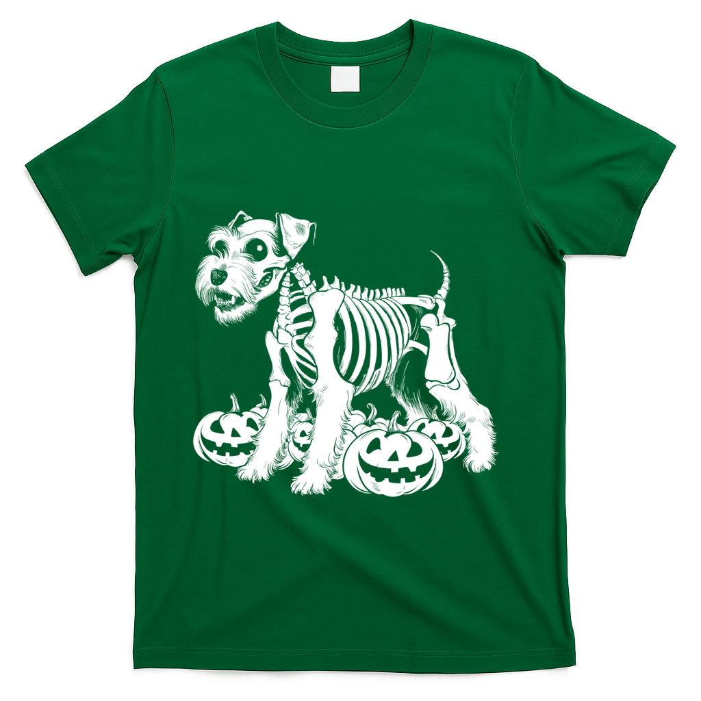 Miniature Schnauzer Skeleton Birthday Halloween Cute Gift T-Shirt