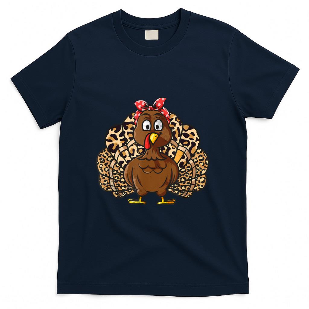 Thanksgiving Leopard Turkey Women Girl Autumn Fall season T-Shirt