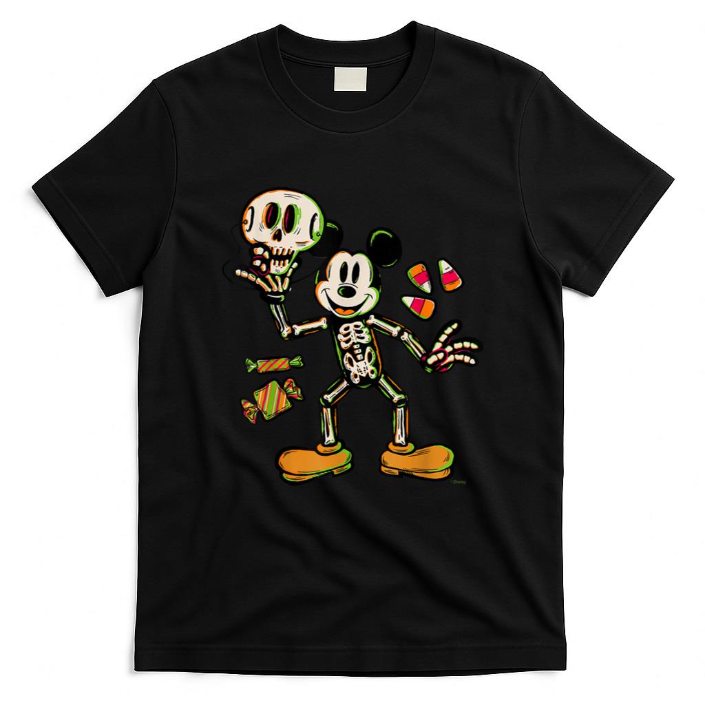 Halloween Shirt - Disney Mickey Mouse Trick & Treat Skeleton Costume Halloween T-Shirt