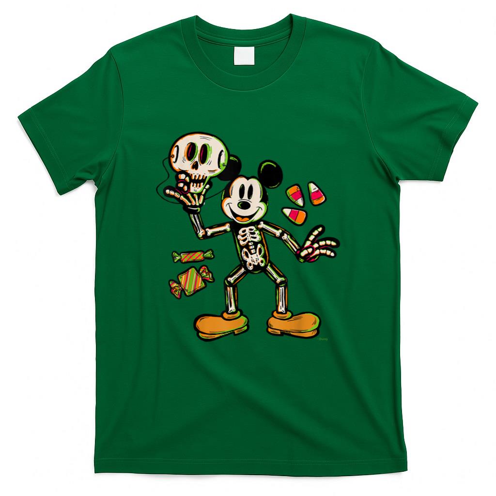 Halloween Shirt - Disney Mickey Mouse Trick & Treat Skeleton Costume Halloween T-Shirt