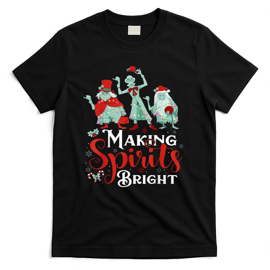Making Spirits Bright Funny Retro Ghost Christmas Costumes T-Shirt
