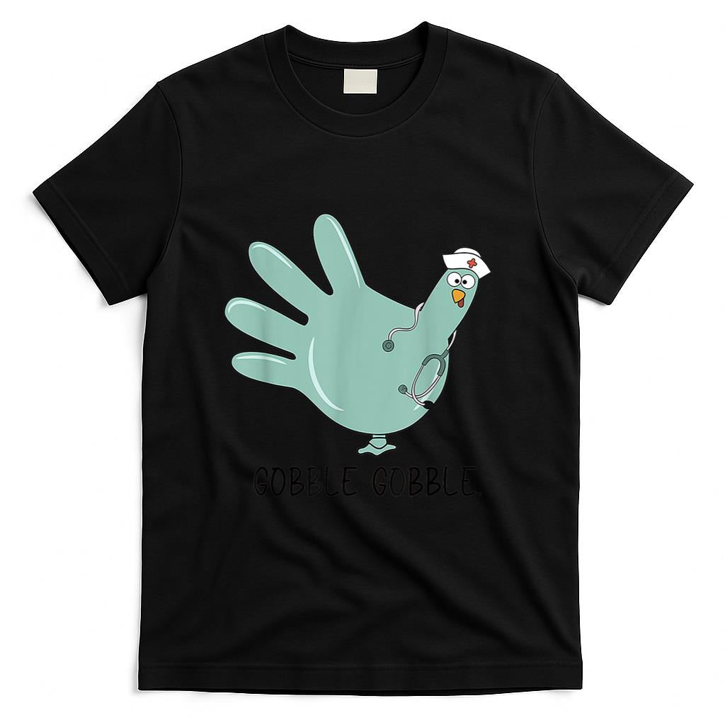 Turkey Glove Thanksgiving Gobble Nurse Thanksgiving Fall T-Shirt