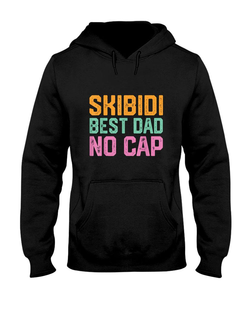 Funny Tees - Vintage Skibidi Best Dad No Cap Dad Rizz Funny Father's Day T-Shirt