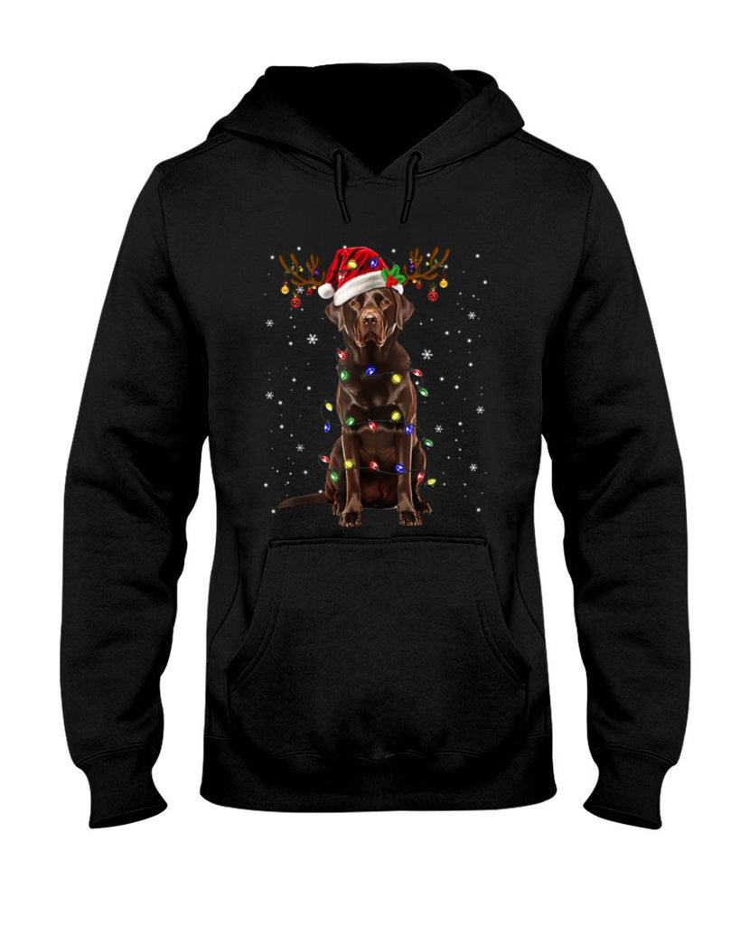 Chocolate Lab Labrador Christmas Tree Light Pajama Dog Xmas T-Shirt