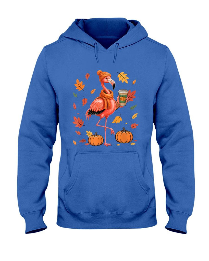 Flamingos Wearing Sweater Coffee Thanksgiving Autumn Lover T-Shirt