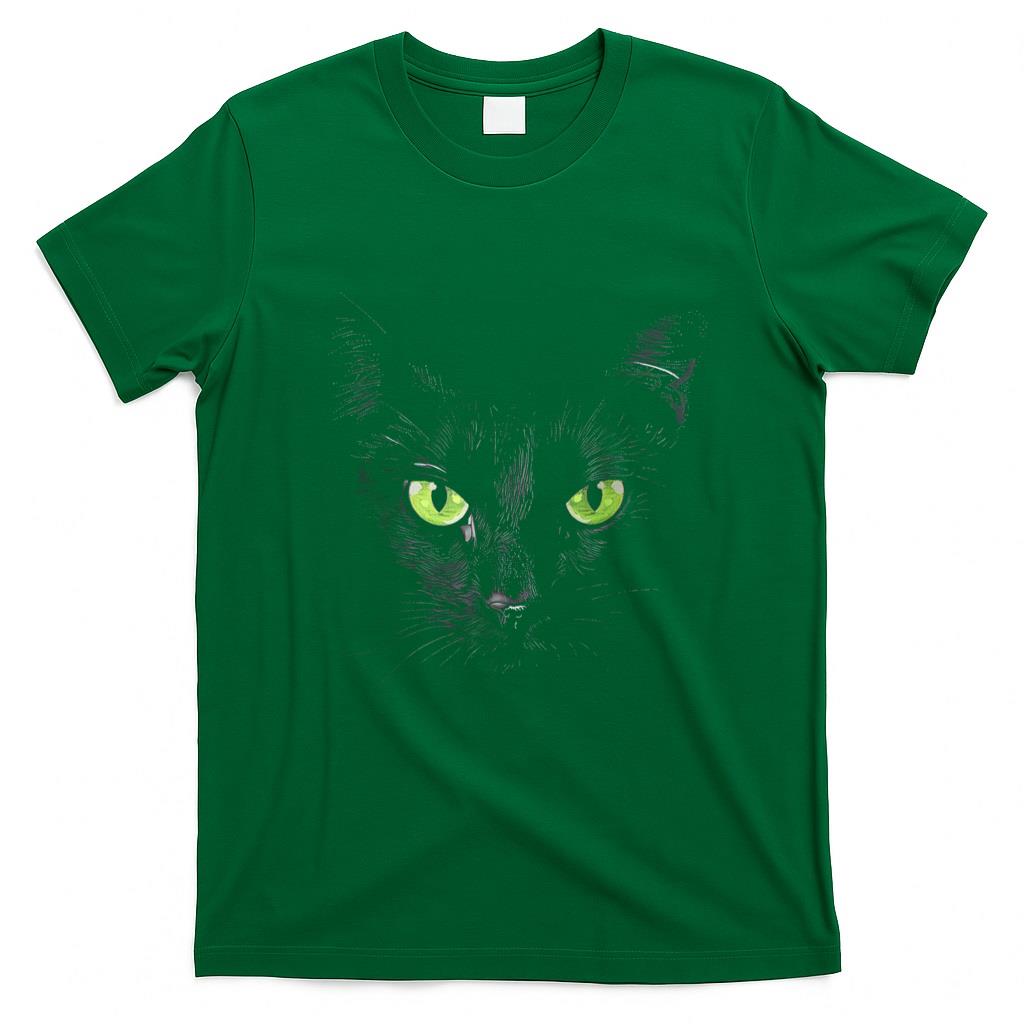 Pet Mom Halloween Shirt - Funny Black Cat Face Green Eyes Kitten Halloween Costume T-Shirt for Men Women Kids