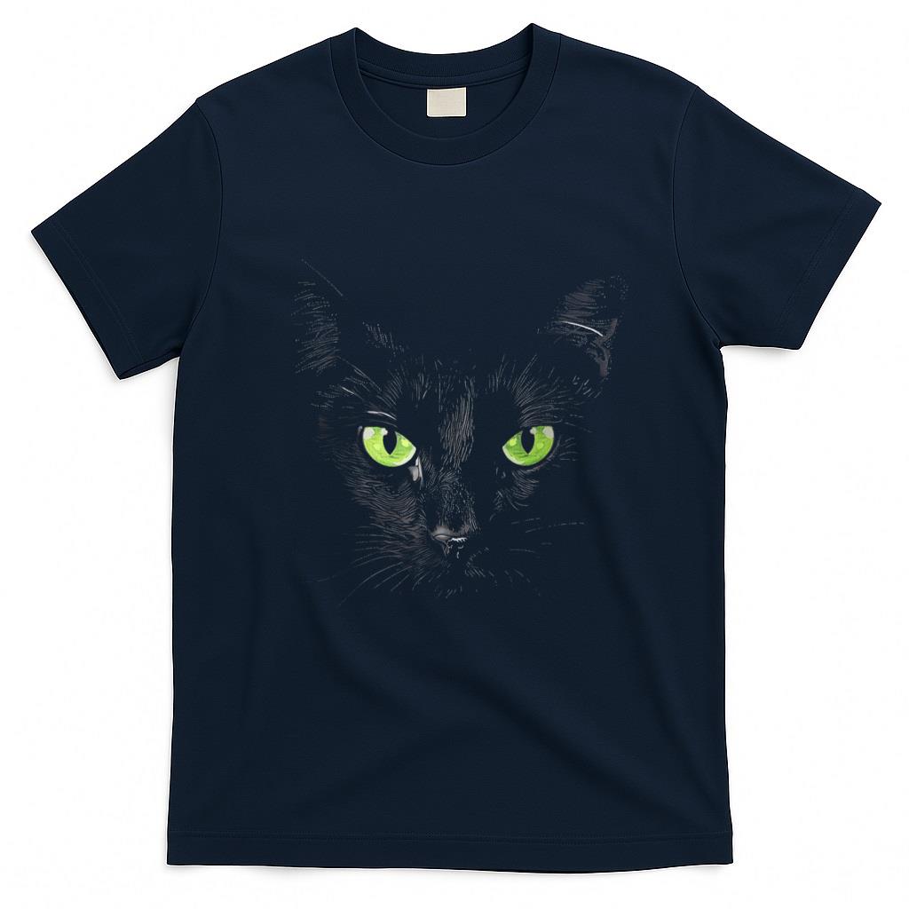 Pet Mom Halloween Shirt - Funny Black Cat Face Green Eyes Kitten Halloween Costume T-Shirt for Men Women Kids