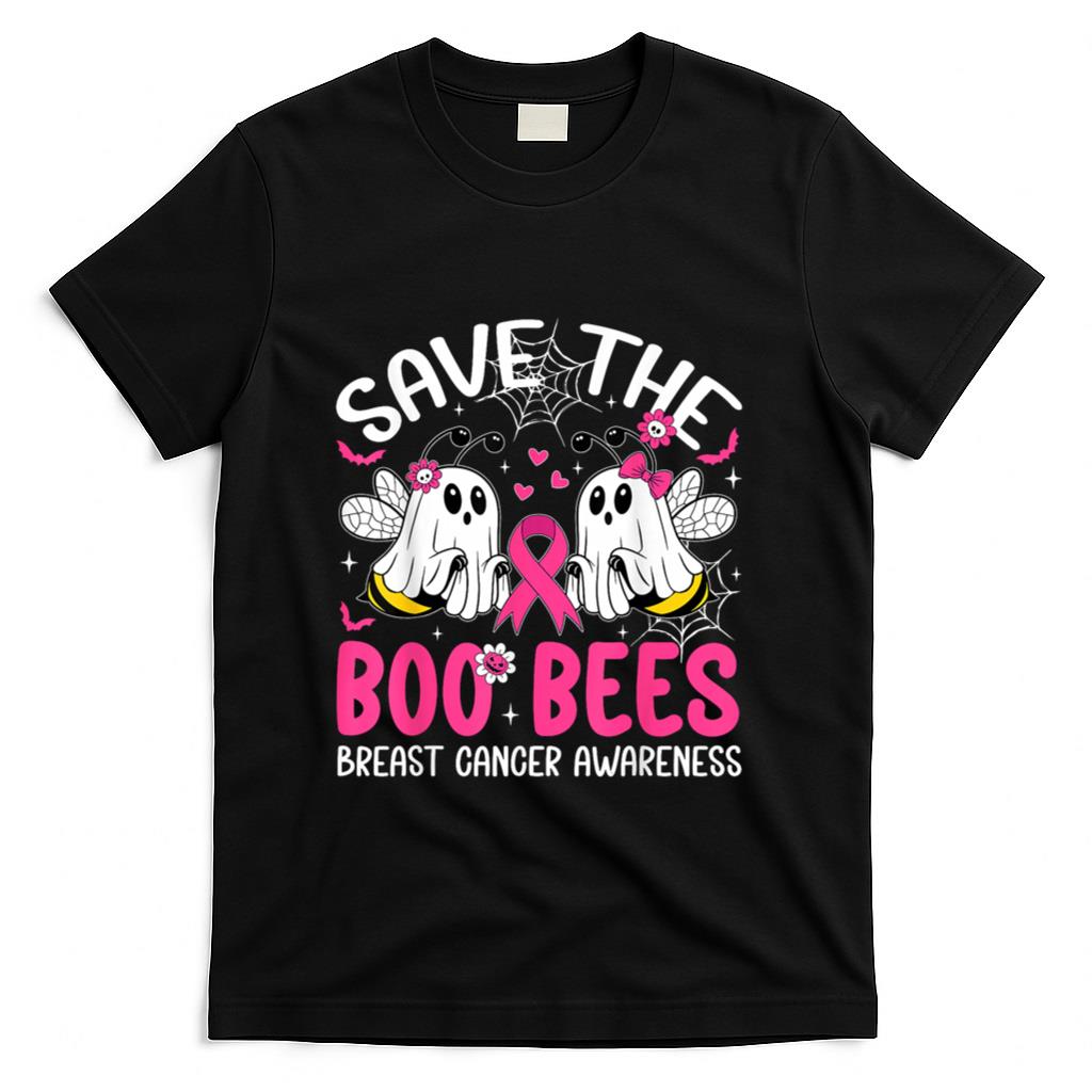 Save The Boobees Boo Bees Breast Cancer Halloween Women Girl T-Shirt