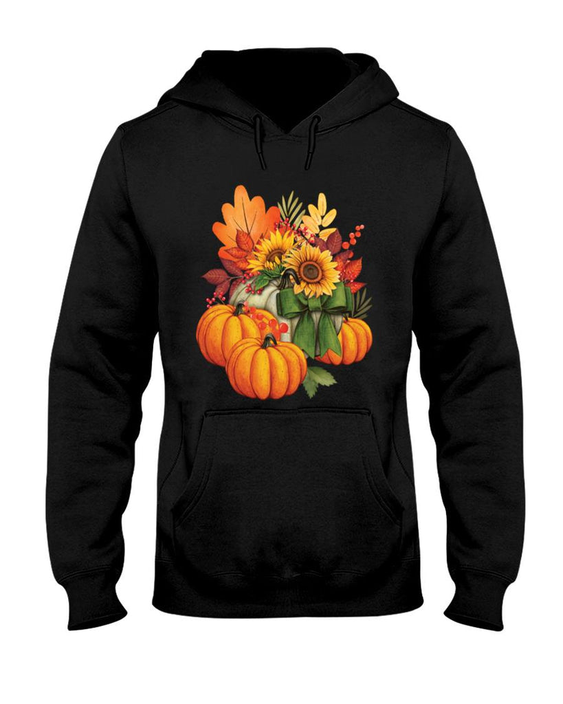 Thanksgiving Pumpkin Sunflower Fall Autumn Holiday Long Sleeve T-Shirt