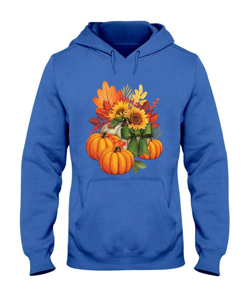 Thanksgiving Pumpkin Sunflower Fall Autumn Holiday Long Sleeve T-Shirt
