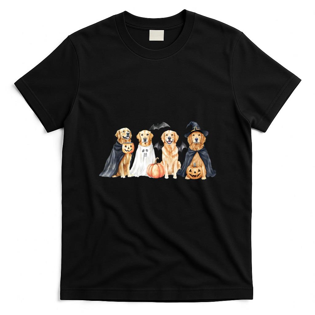 Halloween Shirt - Golden Retriever Dogs Ghost Boo Witch Costume Halloween T-Shirt