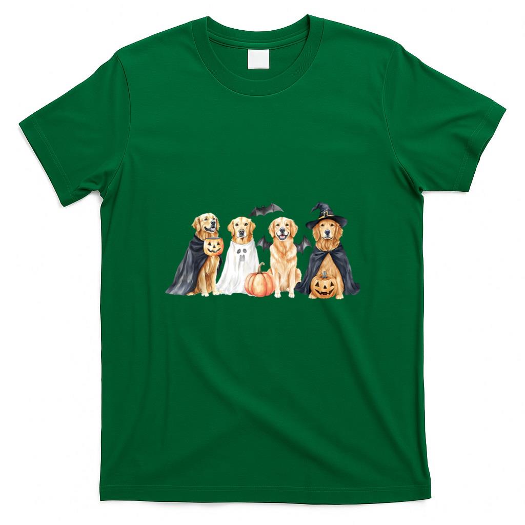 Halloween Shirt - Golden Retriever Dogs Ghost Boo Witch Costume Halloween T-Shirt