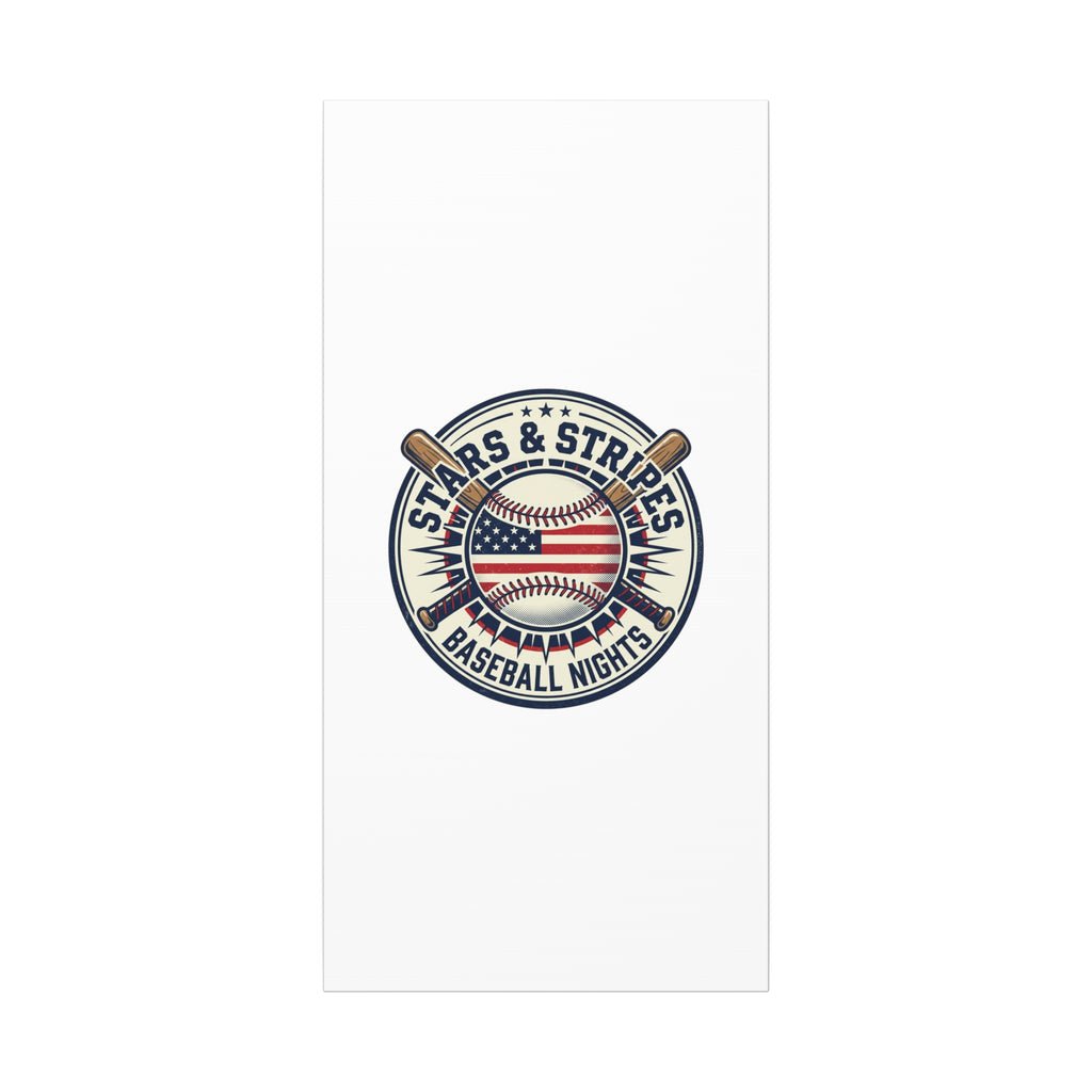 Stars & Stripes Baseball Nights Canvas | Patriotic Baseball Wall Art
