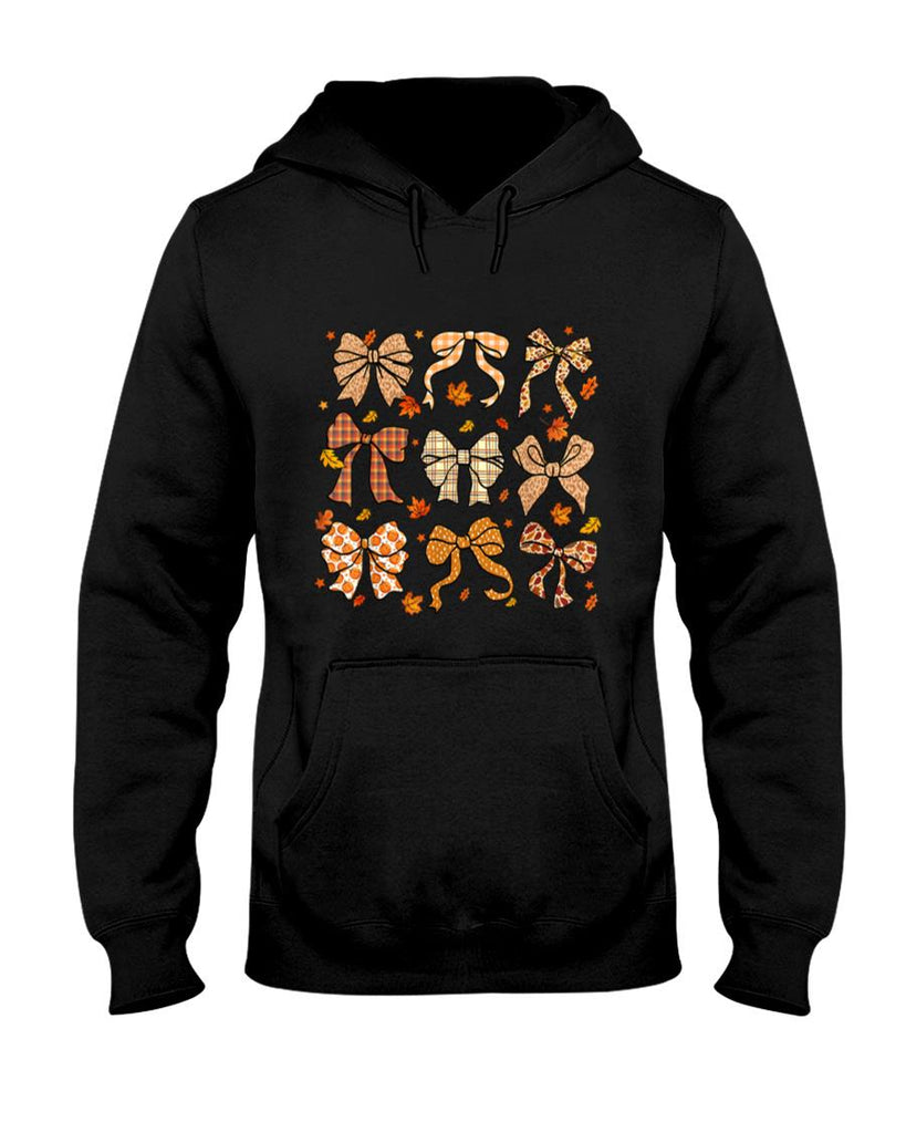 Fall Coquette Bow Fall Pumpkin Thanksgiving Women Girl T-Shirt