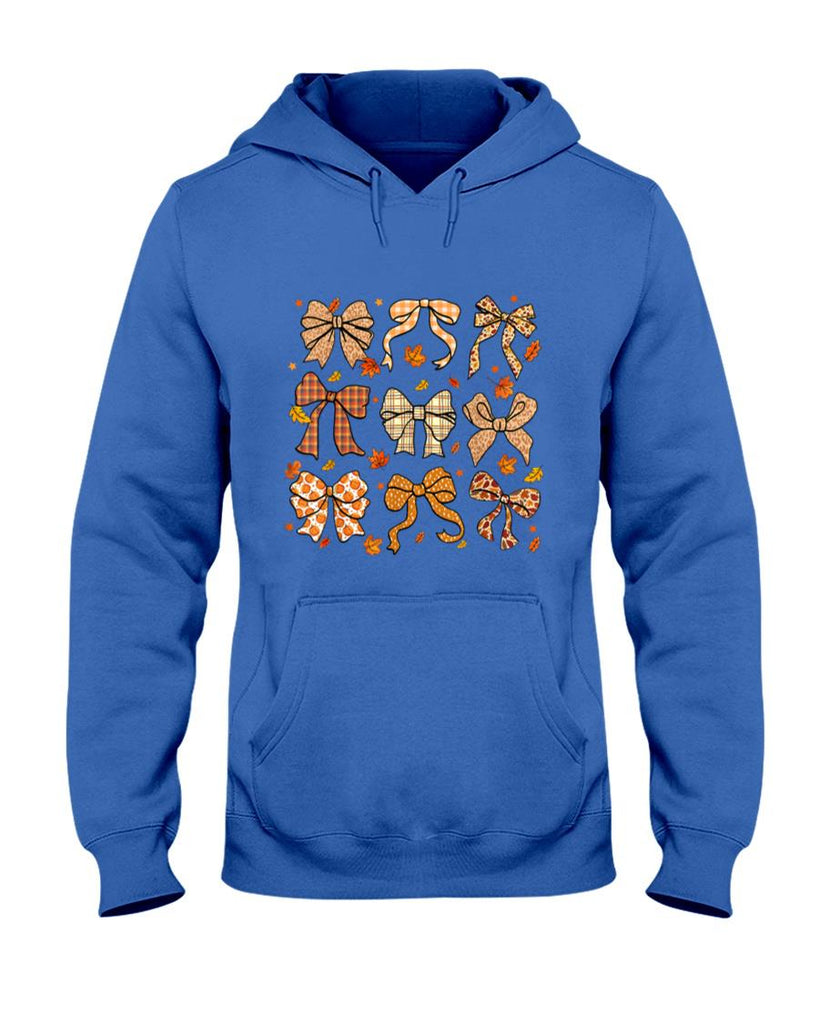 Fall Coquette Bow Fall Pumpkin Thanksgiving Women Girl T-Shirt