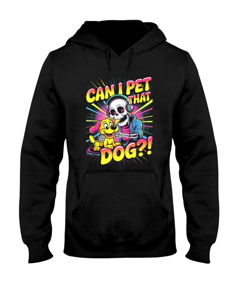 Pet Mom Halloween Shirt - Can I Pet That Dog! Funny Skeleton Halloween Bootleg T-Shirt