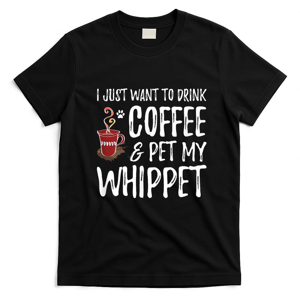Pet Mom Halloween Shirt - Whippet Dog Lover Coffee T-Shirt Funny Dog Mom Gift Men Women Girls Kids T-Shirt