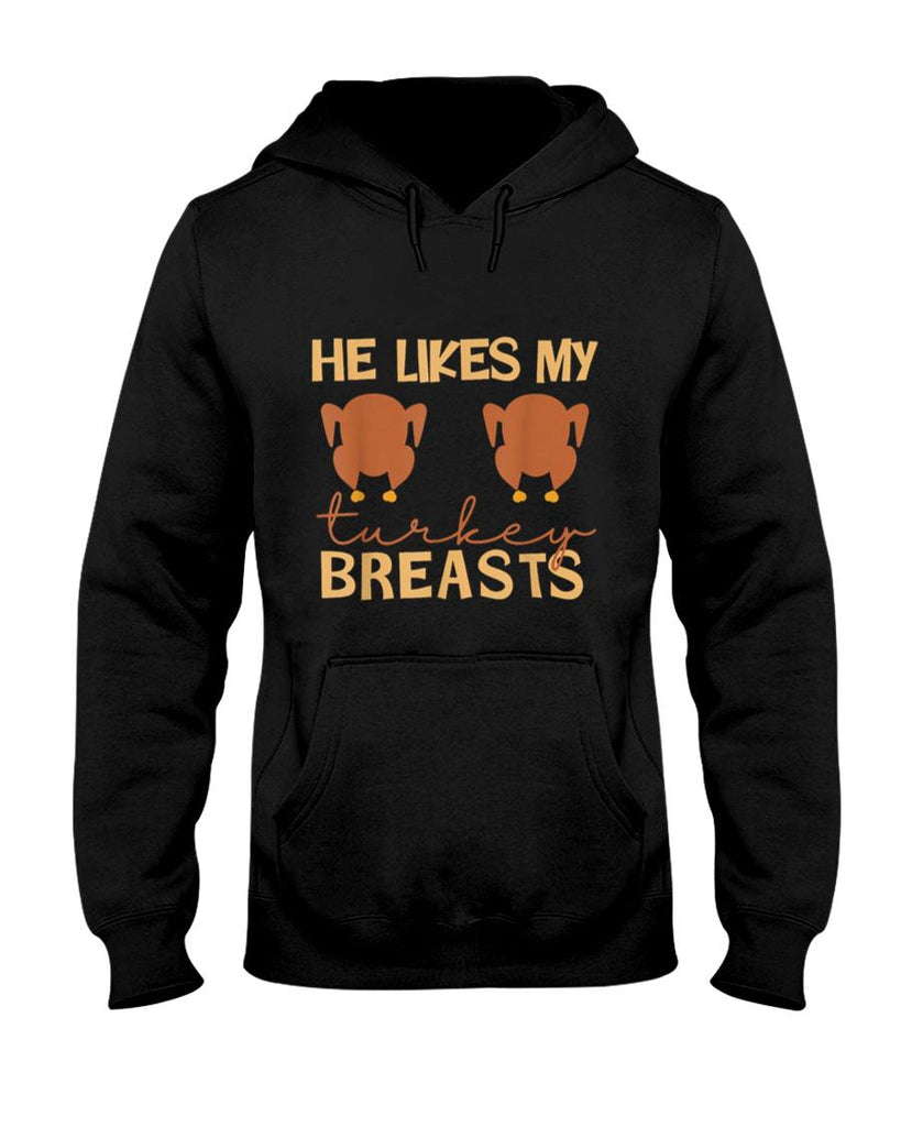 He Likes My Turkey Breasts Couple Matching Thanksgiving T-Shirt