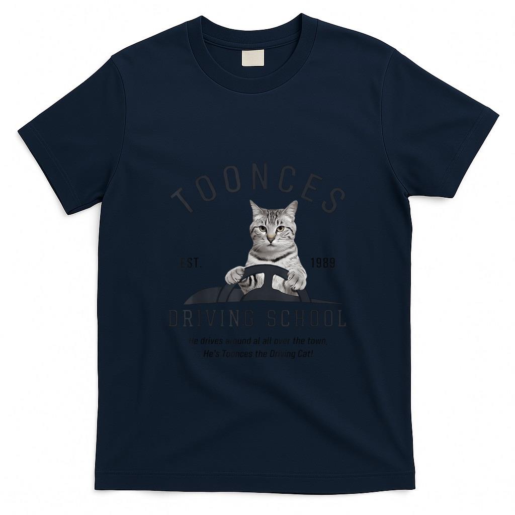 Funny Tees - Toonces Driving School Est. 1989 - The Driving Cat Men Women Kids T-Shirt