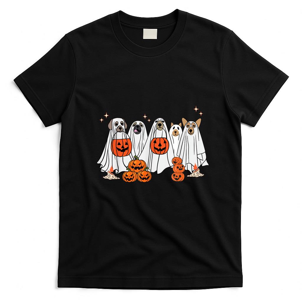 Pet Mom Halloween Shirt - Dog Ghost Cute Dog Dressed As Ghost Funny Halloween Dog T-Shirt