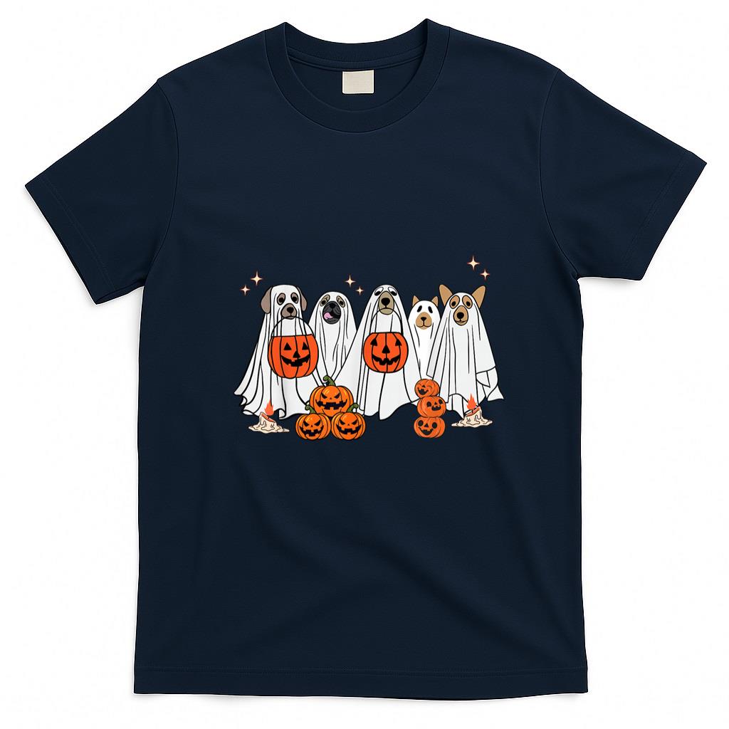 Pet Mom Halloween Shirt - Dog Ghost Cute Dog Dressed As Ghost Funny Halloween Dog T-Shirt