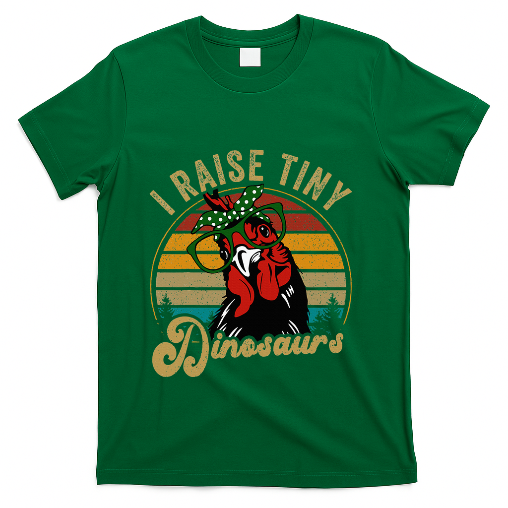 Chicken I Raise Tiny Dinosaurs Funny Mama Hen Farm Mom T-Shirt