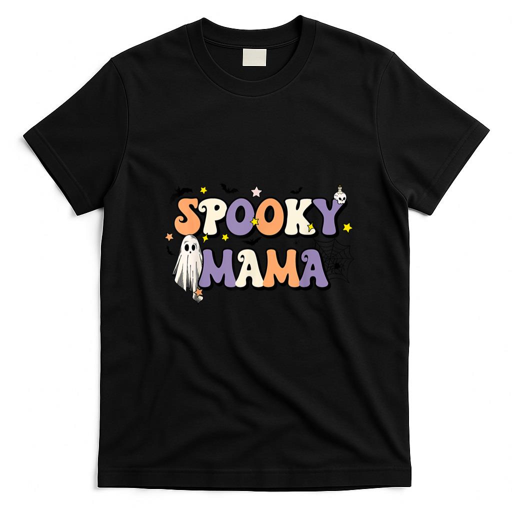 Pet Mom Halloween Shirt - Spooky Mama Halloween Mom Ghost Witchy Costume T-Shirt