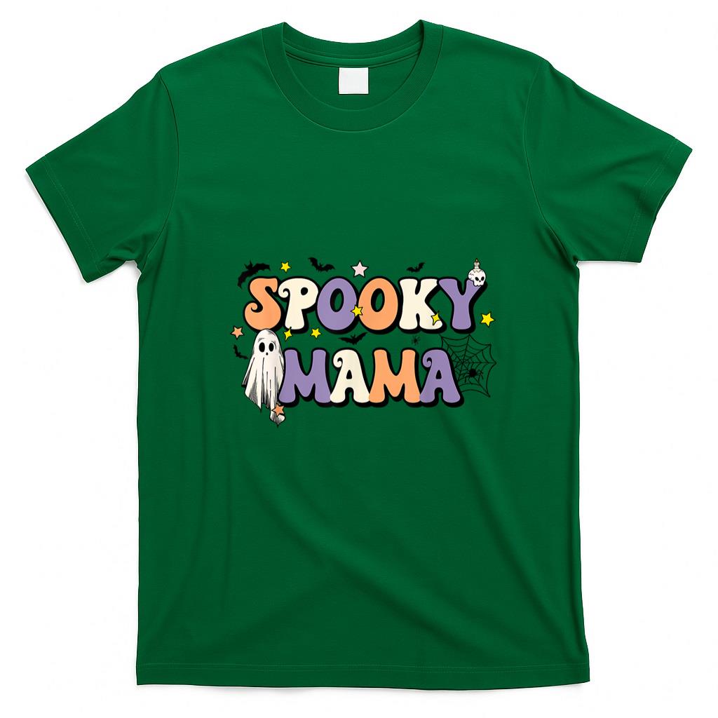 Pet Mom Halloween Shirt - Spooky Mama Halloween Mom Ghost Witchy Costume T-Shirt