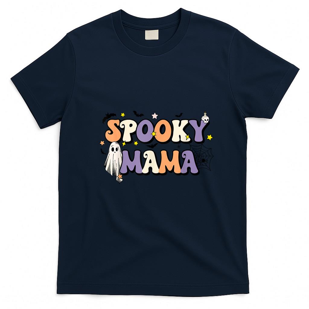 Pet Mom Halloween Shirt - Spooky Mama Halloween Mom Ghost Witchy Costume T-Shirt