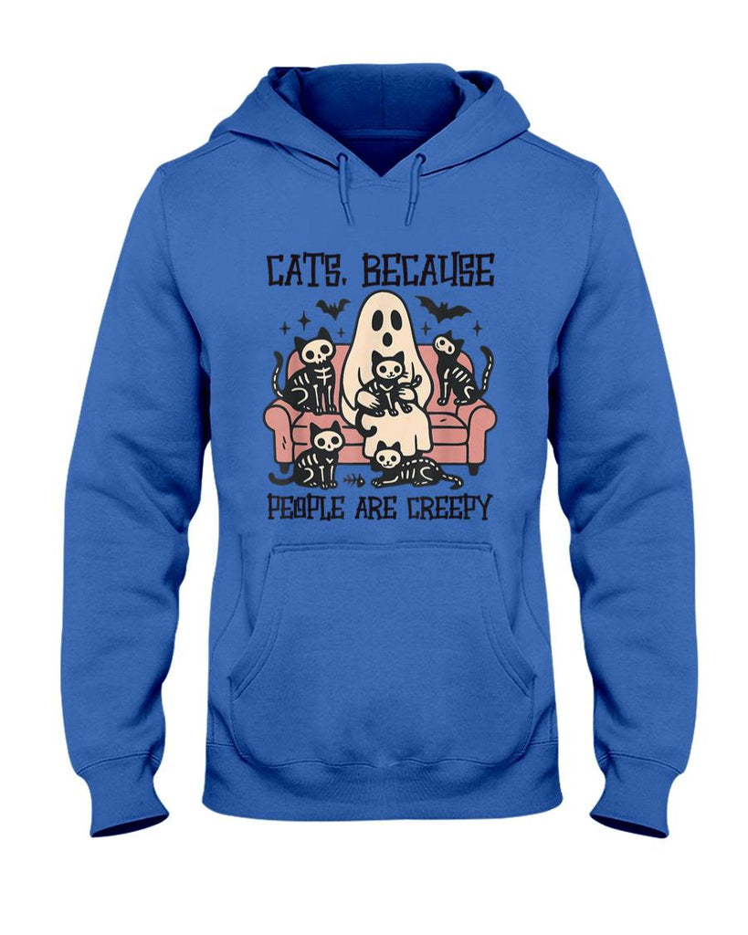 Pet Mom Halloween Shirt - Cats Because People are Creepy Ghost Halloween Cat Mom Kids T-Shirt