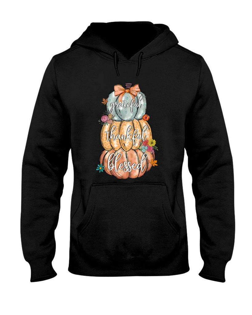 Coquette Bow Pumpkin Grateful Thankful Blessed Thanksgiving T-Shirt