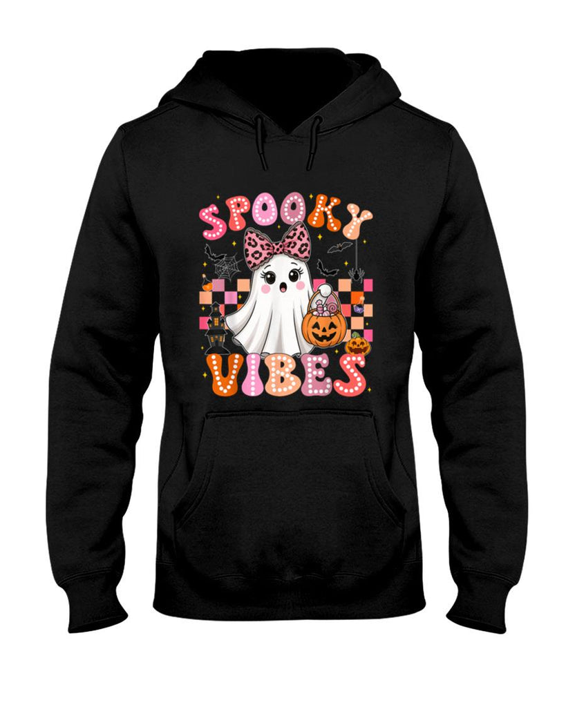 Halloween Shirt - Groovy Spooky Vibes Cute Boo Ghost Halloween Costumes Girls T-Shirt