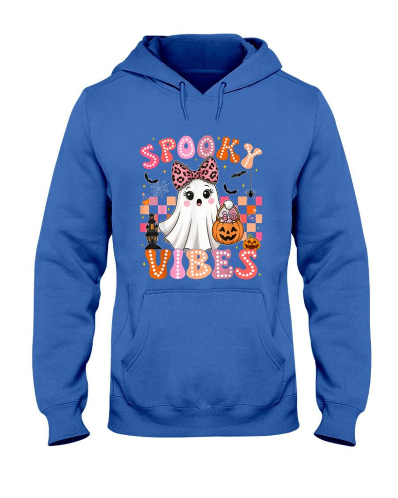 Halloween Shirt - Groovy Spooky Vibes Cute Boo Ghost Halloween Costumes Girls T-Shirt