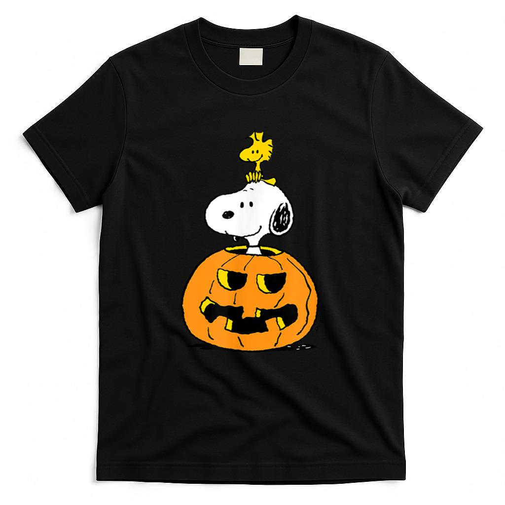 Halloween Shirt - Peanuts - Halloween - Snoopy Woodstock Pumpkin T-Shirt